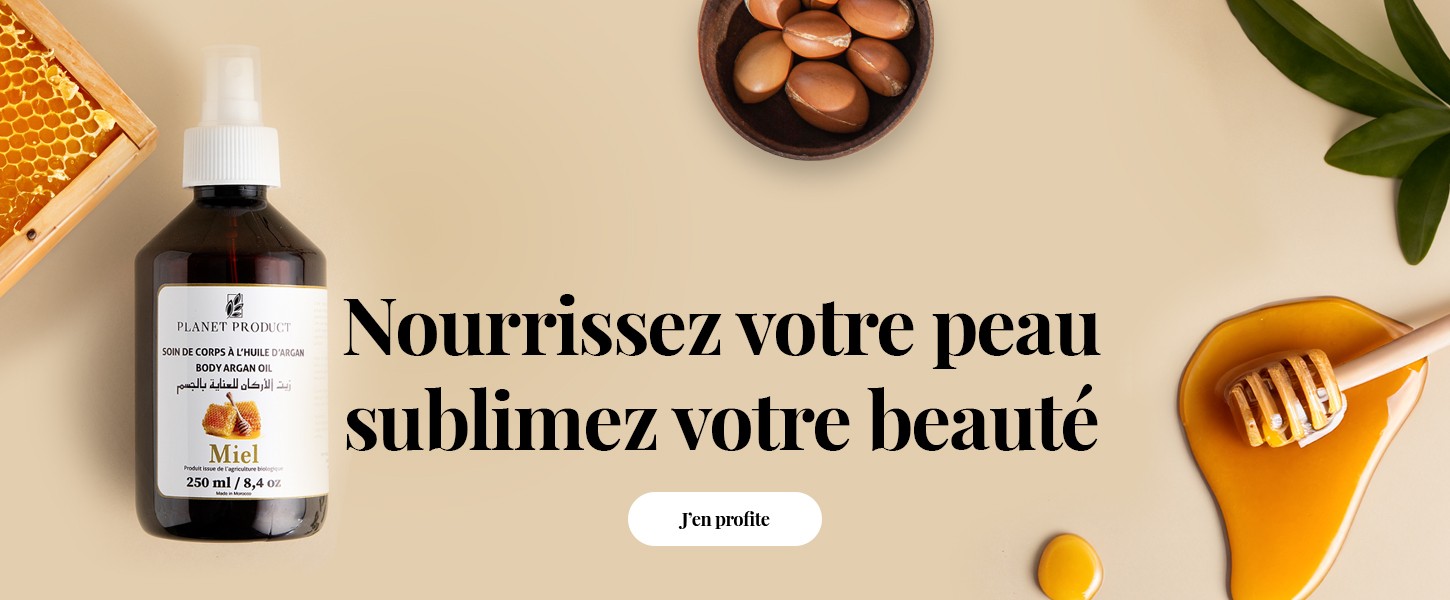 Soins de corps à l'huile d'argan au miel